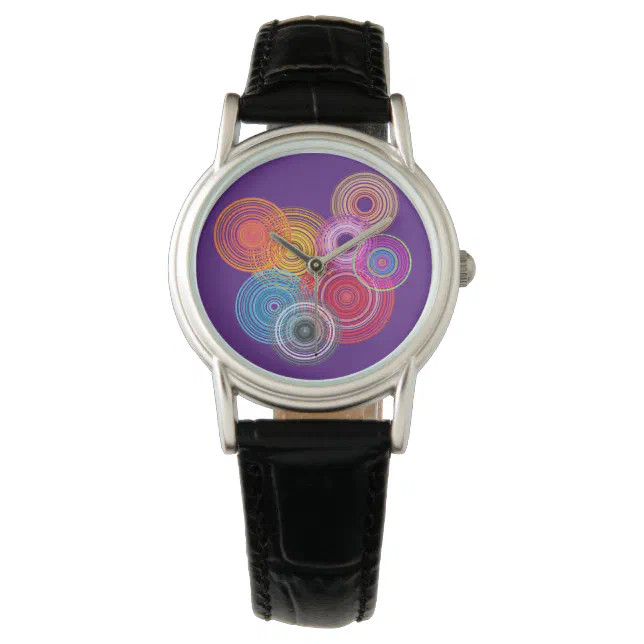 Multicolored circles watch