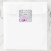 Pink Orchid and Veil Wedding Thank You Favor Tag