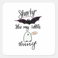 Shorty Batty Funny Retro Square Sticker