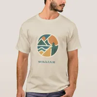 Colorful Retro Mountain Adventure Camping T-Shirt