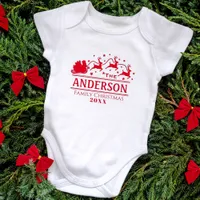 Matching Christmas Personalized Family Name Baby Bodysuit