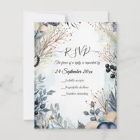 Ethereal Delicate Watercolor Serene Foliage   RSVP Card