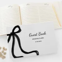 Simple Elegant Minimalist Black Bow Guest Book