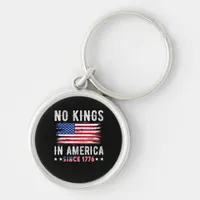 No Kings In America Vintage Patriotic Independence Keychain
