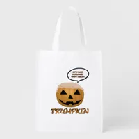 Halloween Trumpkin Fitted Grocery Bag