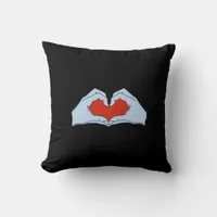 Skeleton Heart Hands Classic & Basic Halloween Throw Pillow