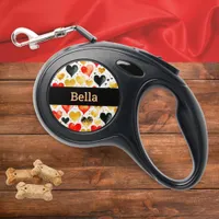 Personalized Retractable Dog Lead with Love Hearts Retractable Pet Leash