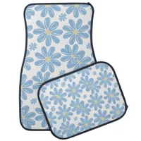 Blue Floral Pattern - Car Mats