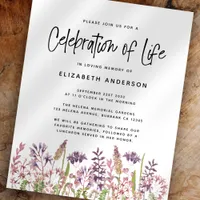 BUDGET Celebration of Life Invitation | Wildflower