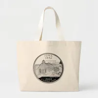 State Quarter of Iowa Reverse Side Faux Large Tote Bag