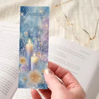 Glowing Candles Floral Sparkle Bookmarks