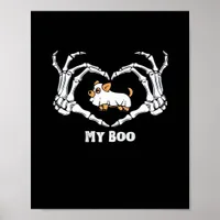 My Boo Chihuahua Costume With Skeleton Heart Hands Poster