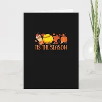 Tis Season Pumpkin Spice Latte Halloween Fall Coff Card