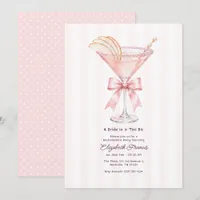Preppy Coquette A Bride in a Tini Bit Bachelorette Invitation
