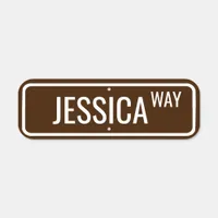 Personalized Chocolate Brown + White Street Name Metal Sign