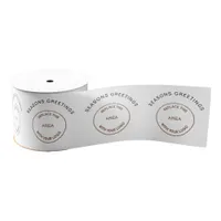 Your Logo Seasons Greetings Corporate Christmas Grosgrain Ribbon