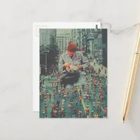 Run Fast The Denist is Coming A Surreal Collage  Postcard