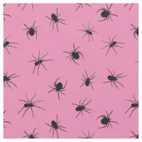 Spider Pattern Pink and Black Fabric