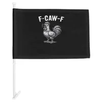 F-Caw-F Chicken Retro Graphic Car Flag