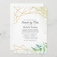 Trendy Watercolor Geometric Bridal Shower by Mail Invitation