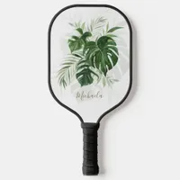 Personalized Watercolor Tropical Leaves Greenery Pickleball Paddle