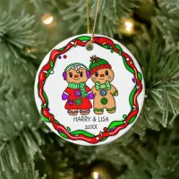 Merry Christmas | Happy New Year | Gingerbread Man Ceramic Ornament