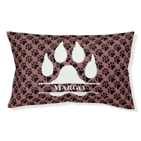 Dog Paws Minimal Modern Dust Pink Name  Pet Bed