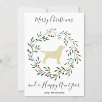 Yellow Labrador Elegant Dog Merry Christmas Holiday Card