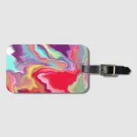 Colorful Abstract Modern Digital Art Marble    Luggage Tag