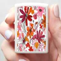 Vibrant Floral Pattern With Colorful Blooms Zippo Lighter