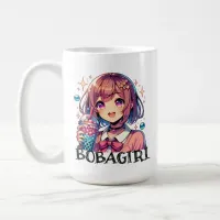 Cute Anime Girl Holding Bubble Tea Coffee Mug