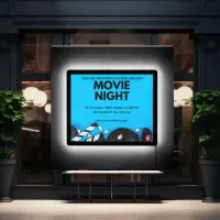 Black & Blue Movie night LED Sign