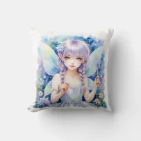 Pretty Pastel Fairy Throw Pillow