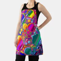 Rainbow Blast Abstract Art   Apron