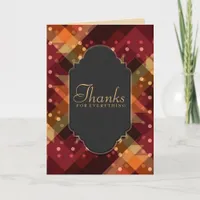 Thanks for Everthing Modern Lights Chalkboard Thank You Card