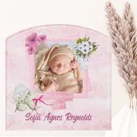 Pink Shabby Style Baby Door Sign