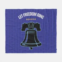 Let Freedom Ring Liberty Bell Patriotic Throw Fleece Blanket