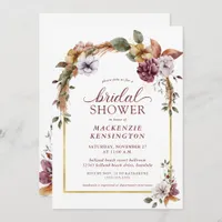 Modern Elegant Boho Floral Arch Bridal Shower Invitation