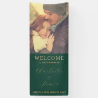 Mr And Mrs Couple Photo Wedding Welcome Green Banner