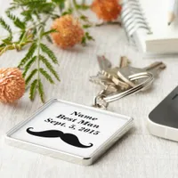 Best Man Mustache Premium Square Keychain