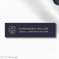 Law Office Scales of Justice Name Tag