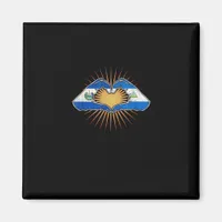 El Salvador And Nicaragua Heart Hands Minimal Magnet