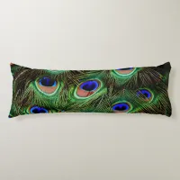 Peacock Feathers Blue Teal Photography Accent Pill Body Pillow