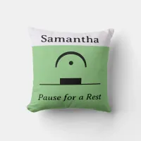 Music Humor Pause Rest Musician Funny Personalized Throw Pillow