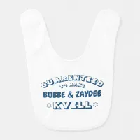 Cute Funny Jewish Bubbe & Zaydee (or other name) Baby Bib