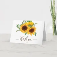 Floral Little Sunflower Baby Shower Thank You Card
