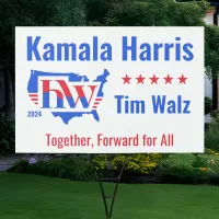 Kamala Harris Tim Walz President Election Campaign Sign