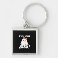 I’m With Boo Funny Retro Keychain