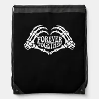 Together Skeleton Hands Form Heart Classic Style Drawstring Bag