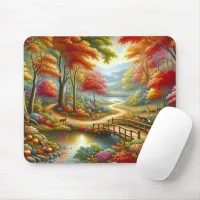 Enchanted Fantasy Autumn Forest Pathway | Mouse Pad